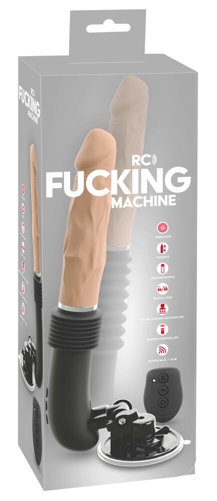 Stoßvibrator „RC Fucking Machine Flesh“ mit abnehmbarem Saugfuß