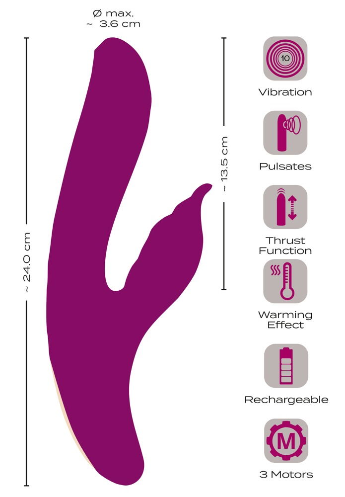 Rabbitvibrator mit 4 Funktionen