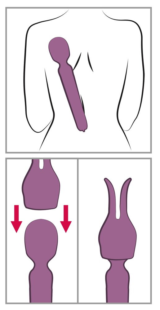 Massagestab „Emma Neo 2“ inklusive Bunny-Aufsatz