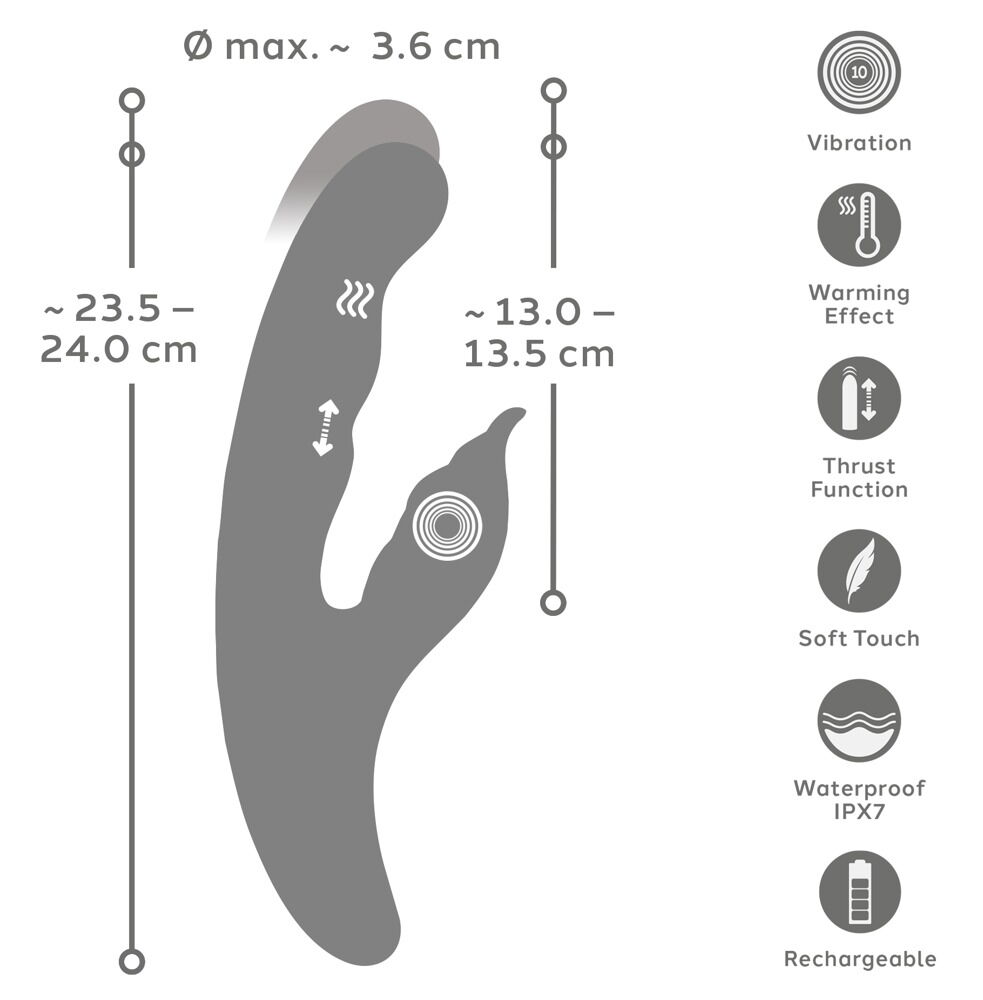 Stoßvibrator „be Hot“ mit Wärmefunktion