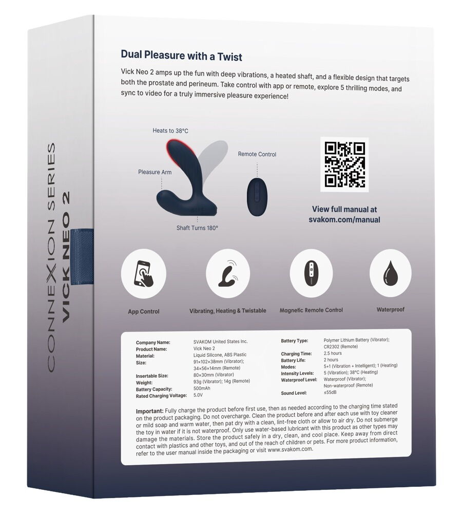 Analvibrator „Vick Neo 2“ mit Fernbedienung