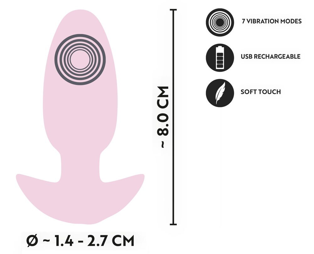 Analplug mit Tiefen-Vibration in 7 Modi