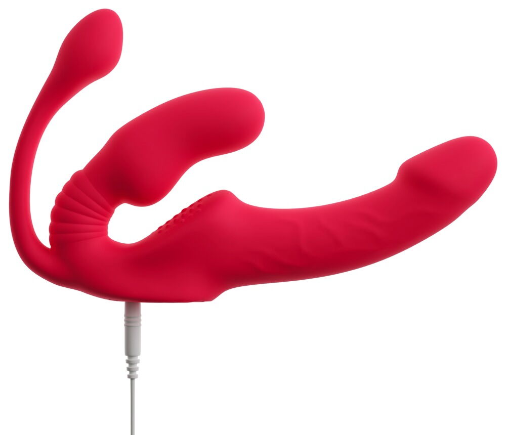 Strapless Strap-on „Triple Teaser RC“ mit 3-facher Vibration