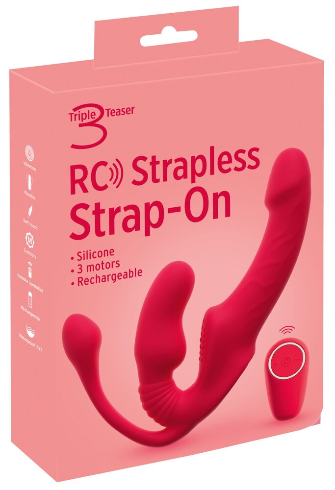 Strapless Strap-on „Triple Teaser RC“ mit 3-facher Vibration