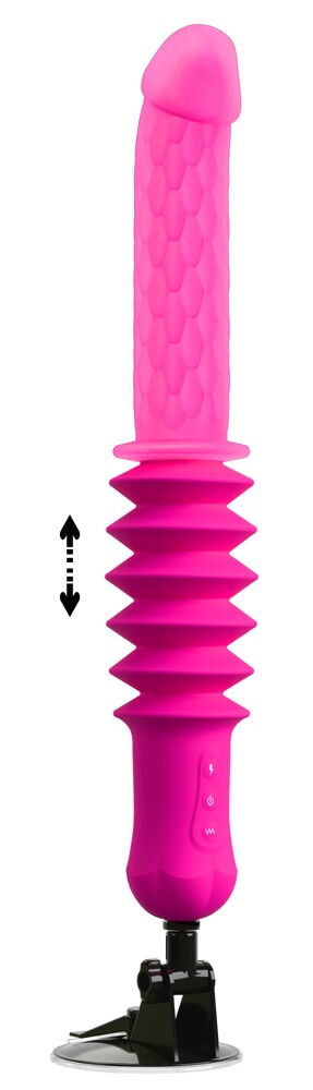 Stoßvibrator „RC Warming Fucking Machine“ mit abnehmbarem Saugfuß