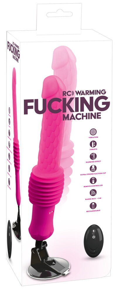 Stoßvibrator „RC Warming Fucking Machine“ mit abnehmbarem Saugfuß