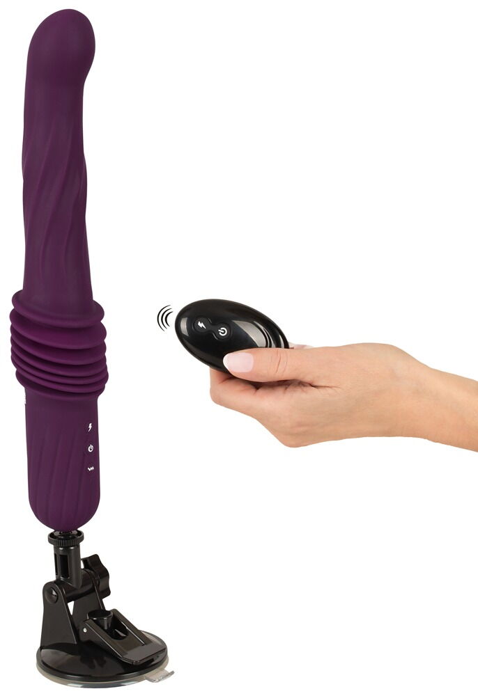 Stoßvibrator „RC Warming Fucking Machine“ mit abnehmbarem Saugfuß