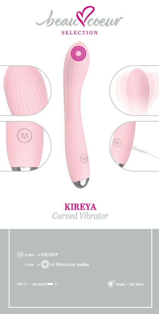 Vibrator „KIREYA“, ideal gebogen für G-Zone & Klitoris