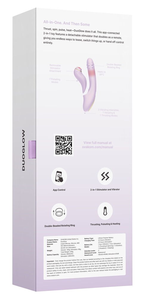 Stoßvibrator „DuoGlow“ mit Pulsator-Stimulator