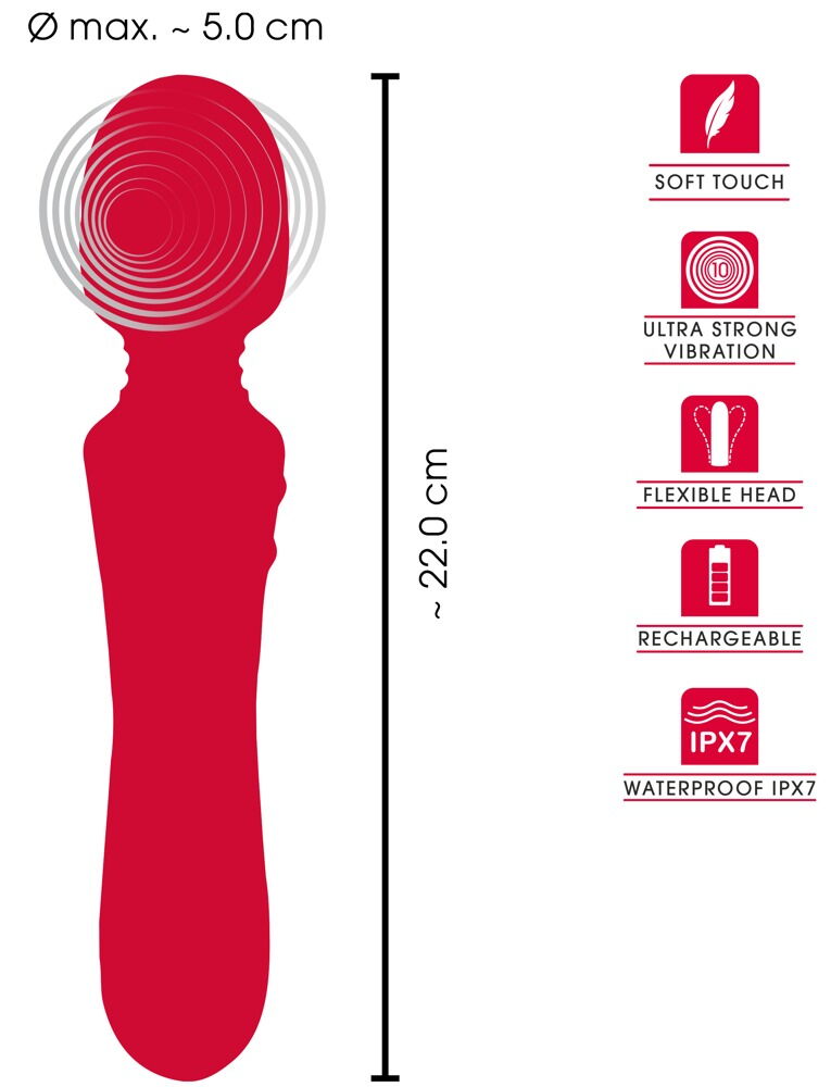Massagestab „Super Powerful Vibrating Wand“ mit 10 Vibrationsmodi
