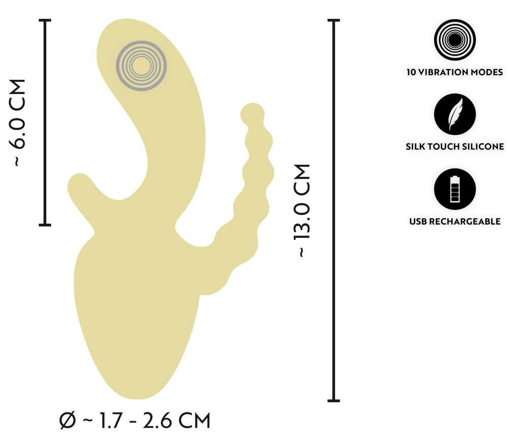 Minivibrator mit Klitoris- & Anus-Stimulator