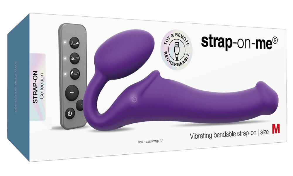 Strapless Strap-on „Vibrating Bendable“ mit 3 Motoren