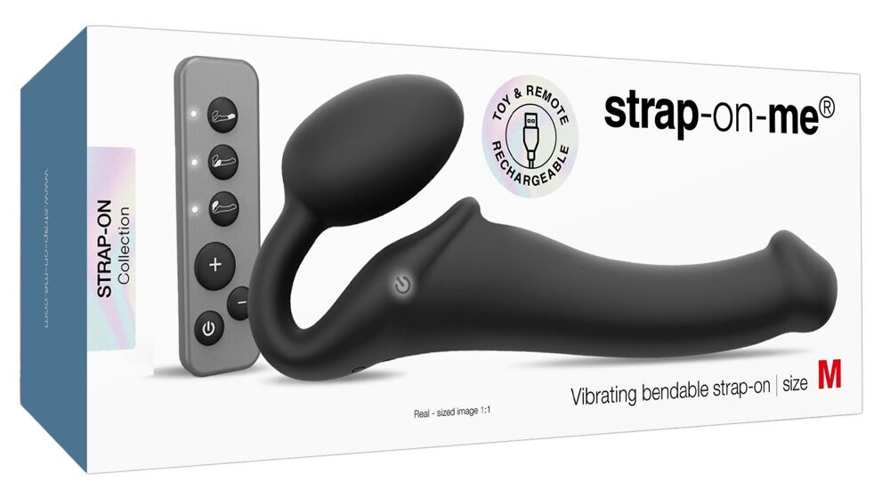 Strapless Strap-on „Vibrating Bendable“ mit 3 Motoren