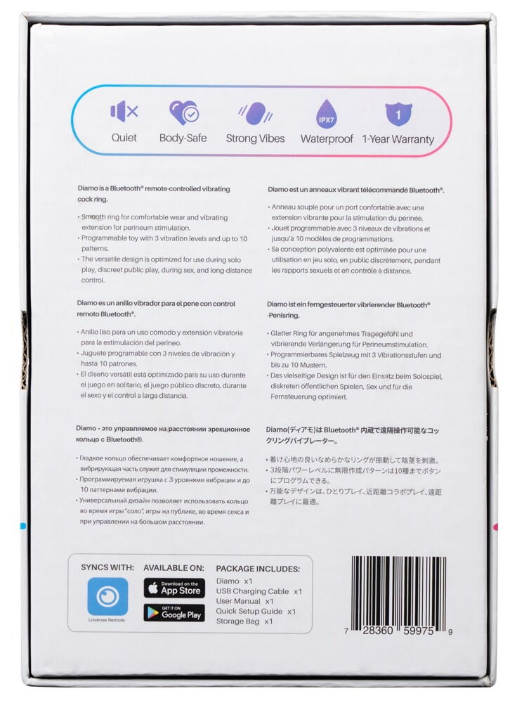 Vibro-Penisring „Diamo“ per App steuerbar