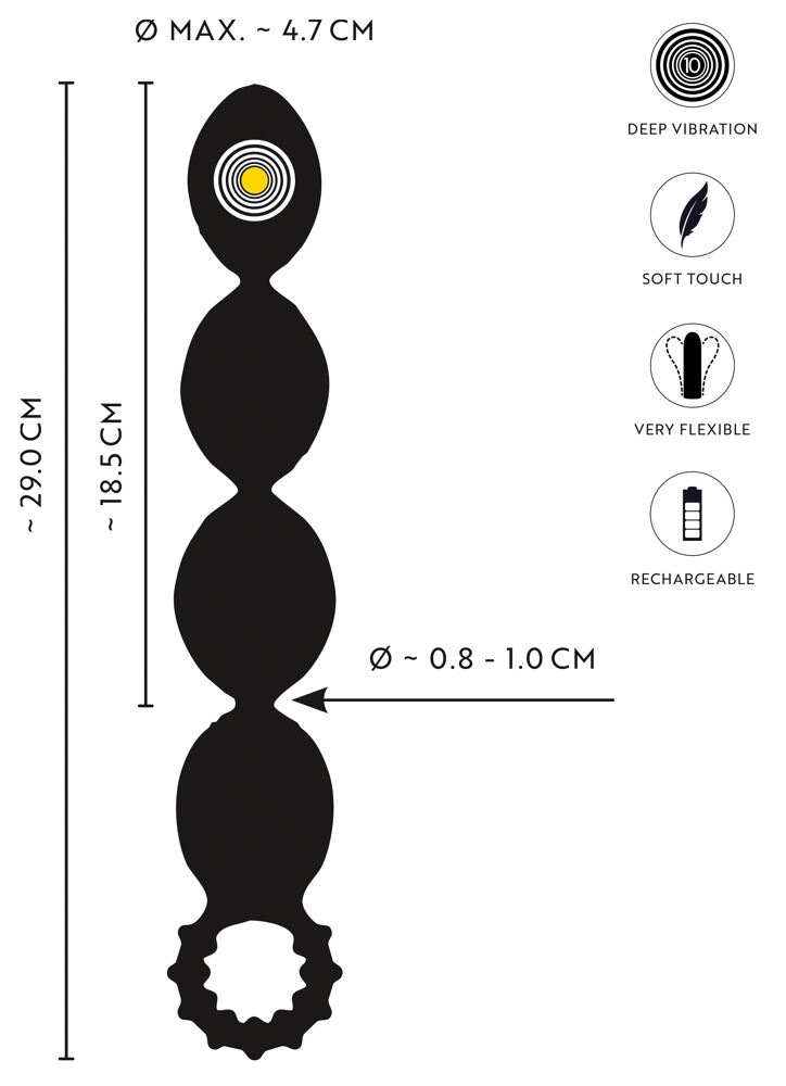 Analkugelstrang mit Tiefen-Vibration in 10 Modi