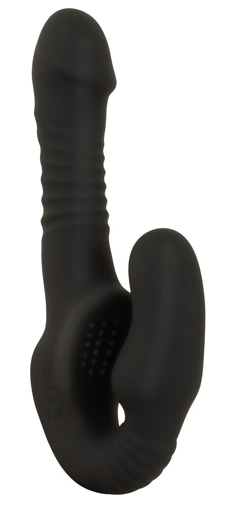 Strapless Strap-on „Thrusting Double Teaser RC“ mit Stoßfunktion