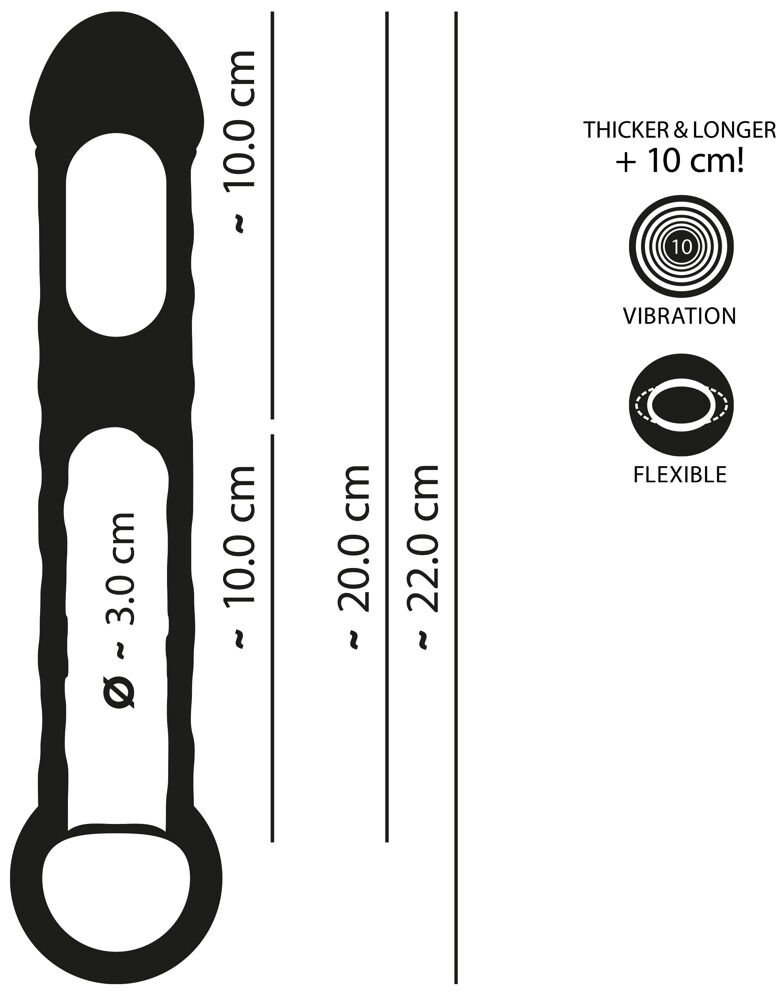 Penishülle mit 10 Vibrationsmodi per Fernbedienung