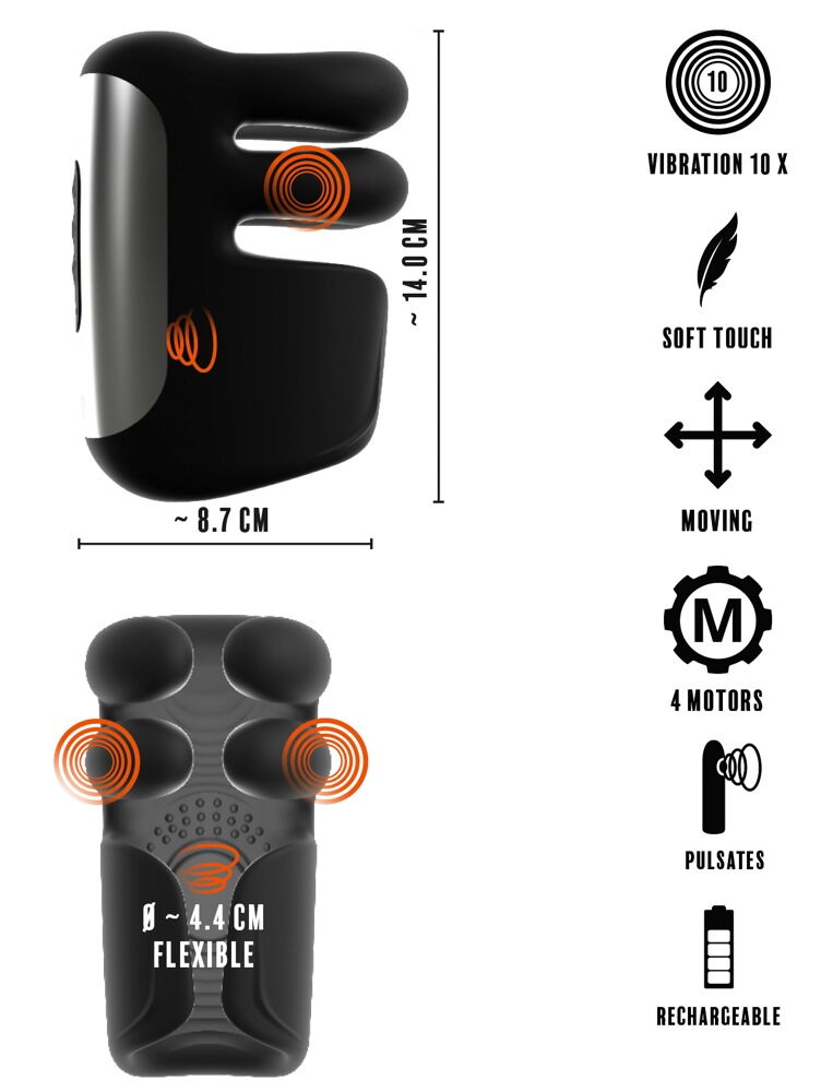 Masturbator mit Pulsation, Vibration & Greifmassage