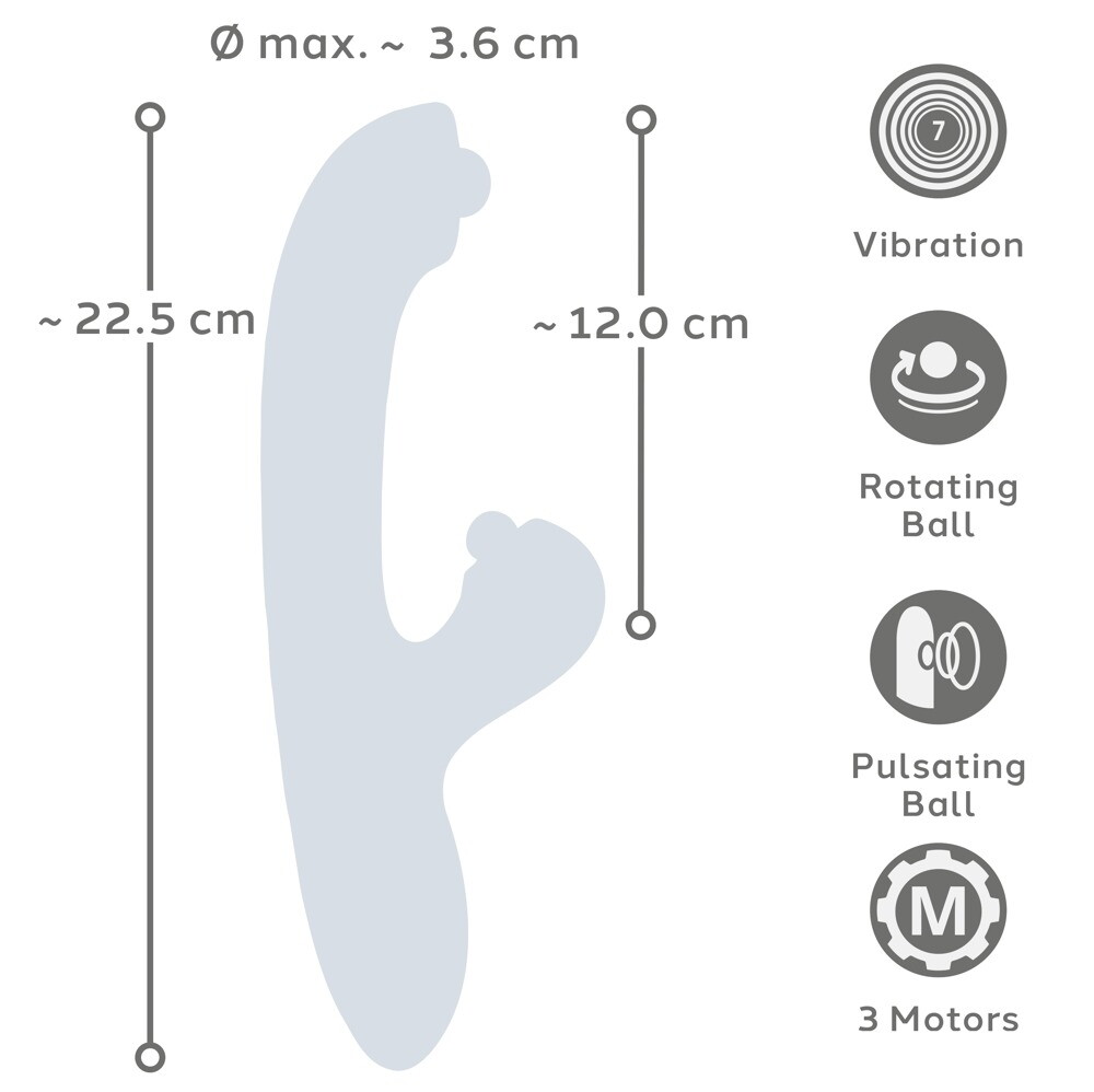Rabbitvibrator „be Rolling“ mit Stimulationskugeln