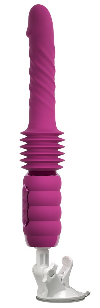 Stoßvibrator „Thrusting & Rotating Fucking Machine“ mit abnehmbarem Saugfuß