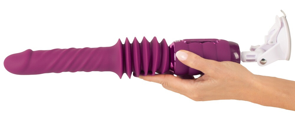 Stoßvibrator „Thrusting & Rotating Fucking Machine“ mit abnehmbarem Saugfuß