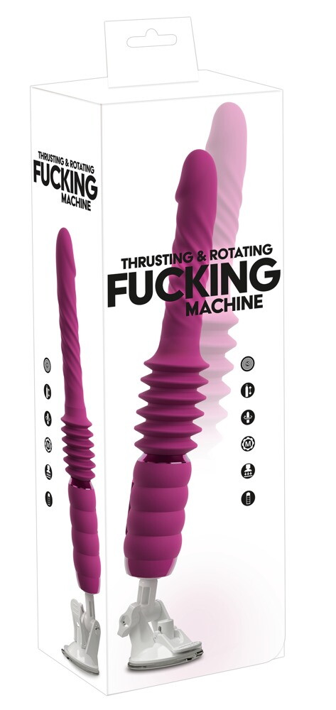 Stoßvibrator „Thrusting & Rotating Fucking Machine“ mit abnehmbarem Saugfuß