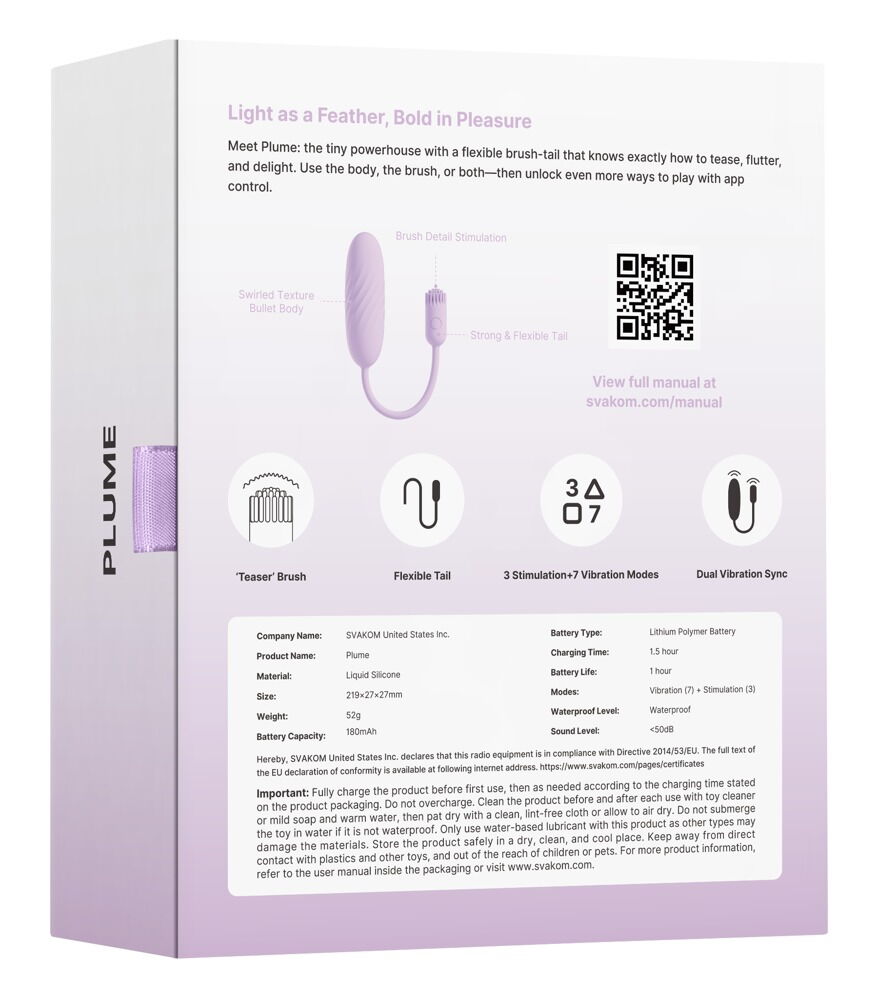 Vibro-Ei „Plume“ mit flexiblem Vibro-Bürstchen