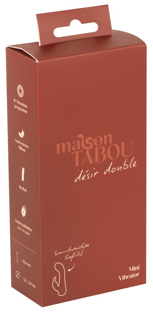 Mini-Rabbitvibrator „Maison Tabou“ mit starker tiefgehender Vibration (10 Modi)